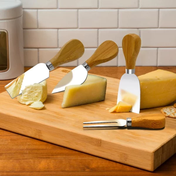 4 Cheese Knives Set-Mini Knife, Butter Knife, Spatula & Fork